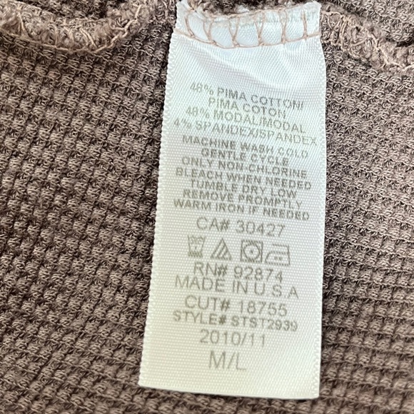 Adriano Goldschmied AG M/L Pima/Modal Brown Waffle Wrap Cardigan Lagenlook Layer - Picture 12 of 16